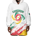Cameroon Les Lionnes Indomptables Football Custom Wearable Blanket Hoodie Toghu Pattern