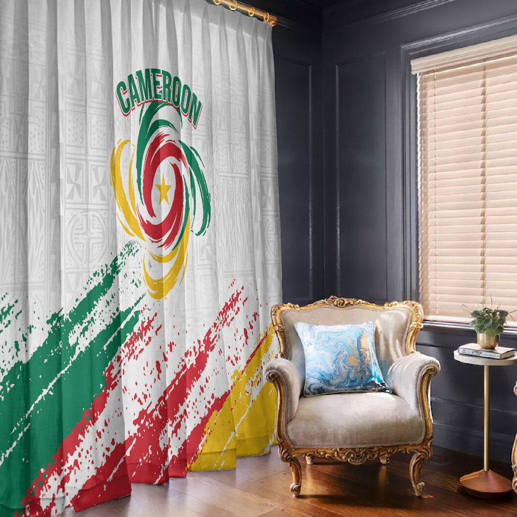 Cameroon Les Lionnes Indomptables Football Window Curtain Toghu Pattern