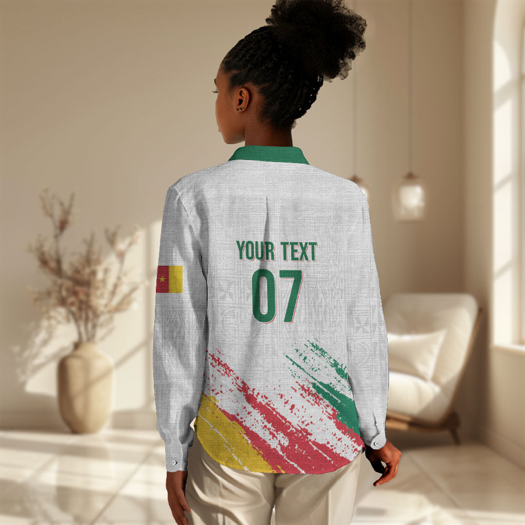 Cameroon Les Lionnes Indomptables Football Custom Women Casual Shirt Toghu Pattern