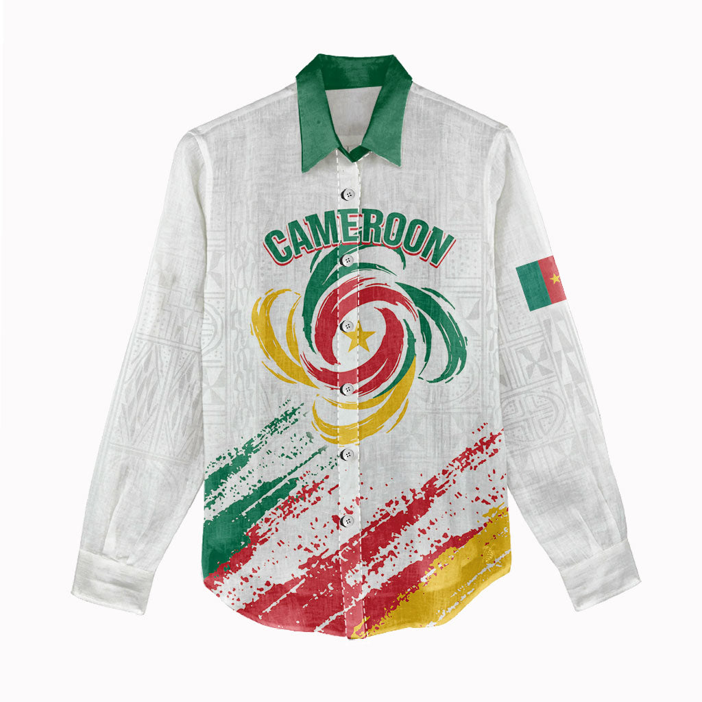 Cameroon Les Lionnes Indomptables Football Custom Women Casual Shirt Toghu Pattern