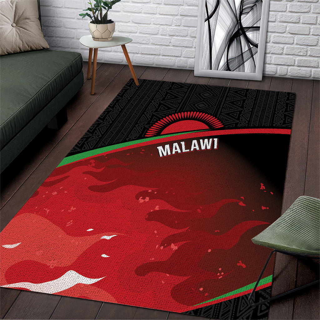 Malawi Football Blazing Fires Area Rug Scorchers Fighting