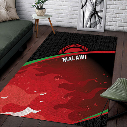 Malawi Football Blazing Fires Area Rug Scorchers Fighting