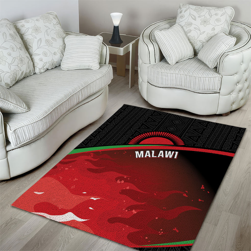 Malawi Football Blazing Fires Area Rug Scorchers Fighting