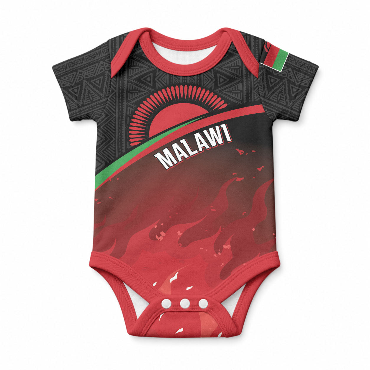 Malawi Football Personalized Blazing Fires Baby Onesie Scorchers Fighting