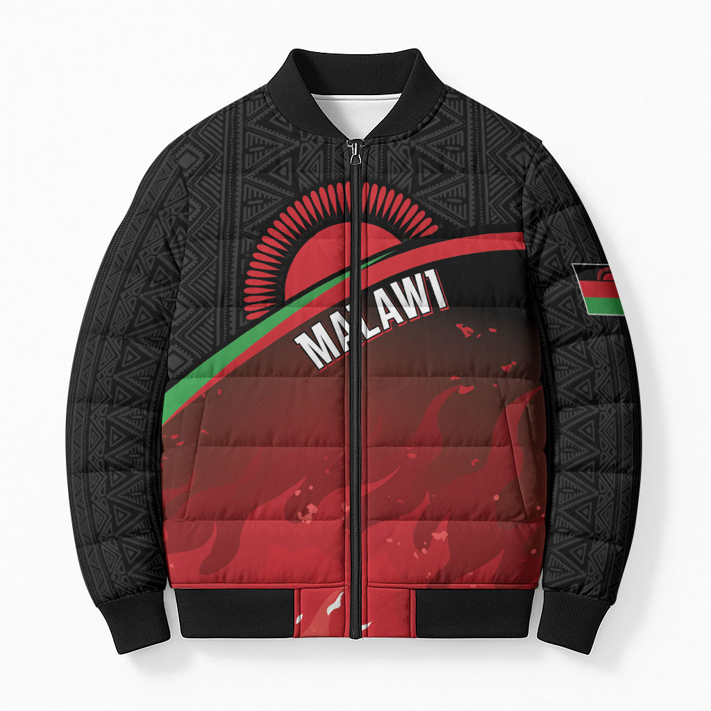 Malawi Football Personalized Blazing Fires Bomber Puffer Jacket Scorchers Fighting