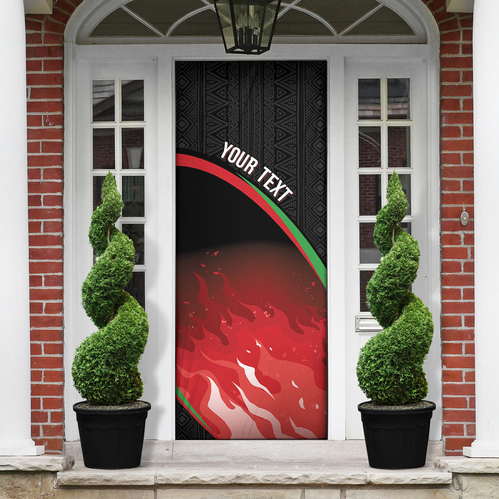 Malawi Football Personalized Blazing Fires Door Cover Scorchers Fighting