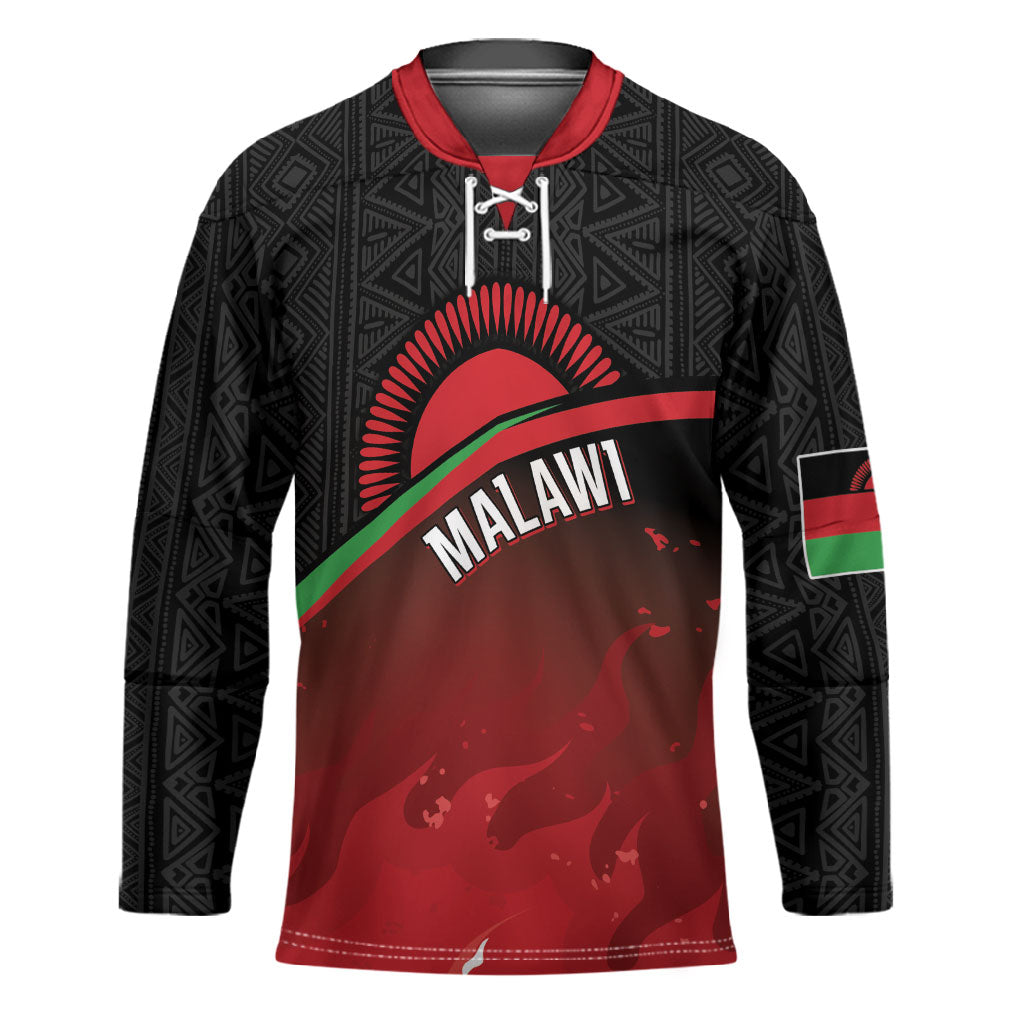 Malawi Football Personalized Blazing Fires Hockey Jersey Scorchers Fighting