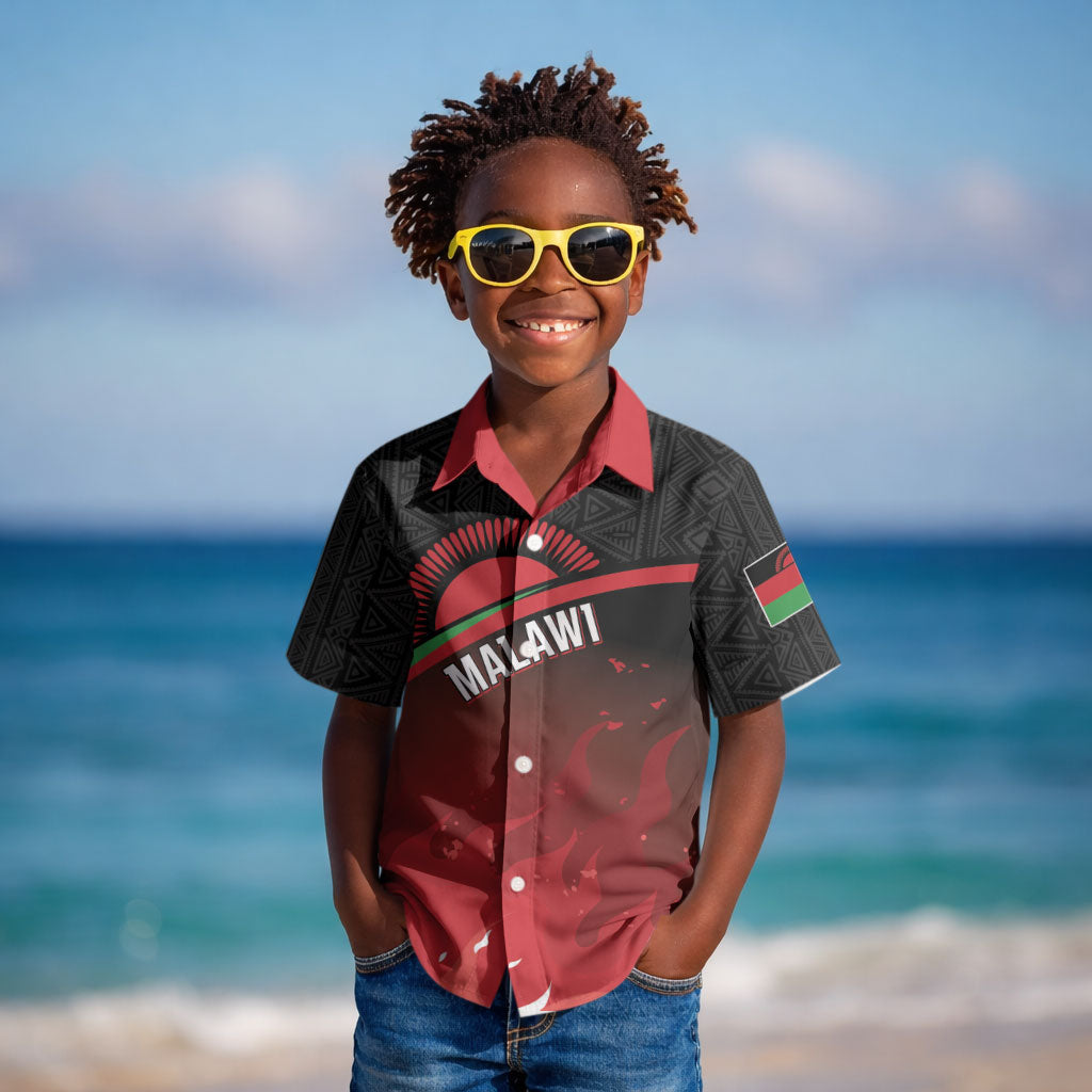 Malawi Football Personalized Blazing Fires Kid Hawaiian Shirt Scorchers Fighting
