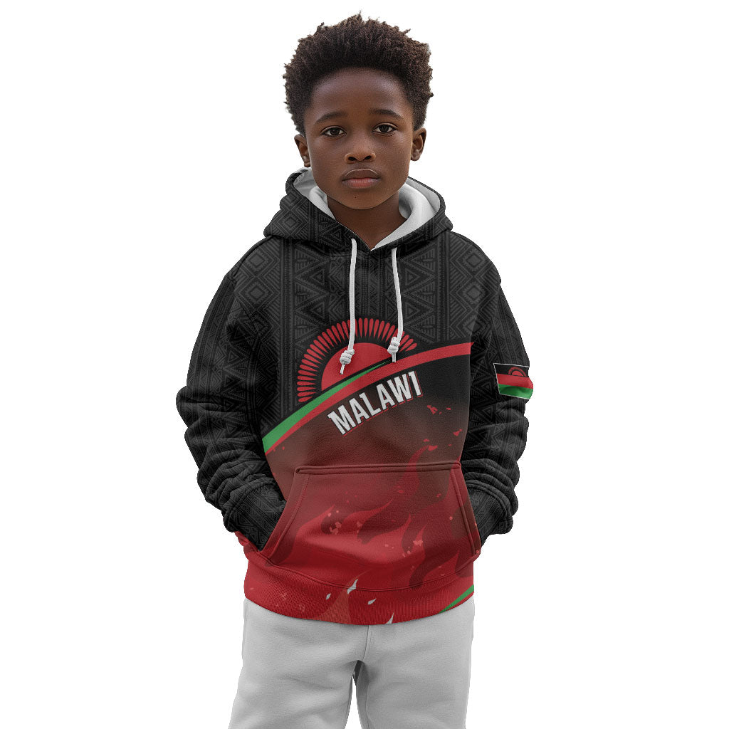 Malawi Football Personalized Blazing Fires Kid Hoodie Scorchers Fighting