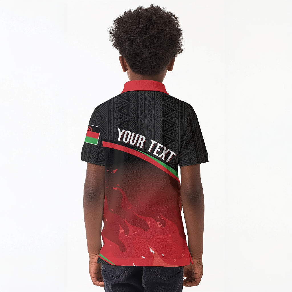 Malawi Football Personalized Blazing Fires Kid Polo Shirt Scorchers Fighting
