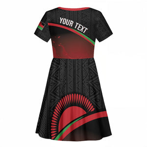 Malawi Football Personalized Blazing Fires Kid Short Sleeve Dress Scorchers Fighting