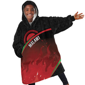 Malawi Football Personalized Blazing Fires Kid Wearable Blanket Hoodie Scorchers Fighting