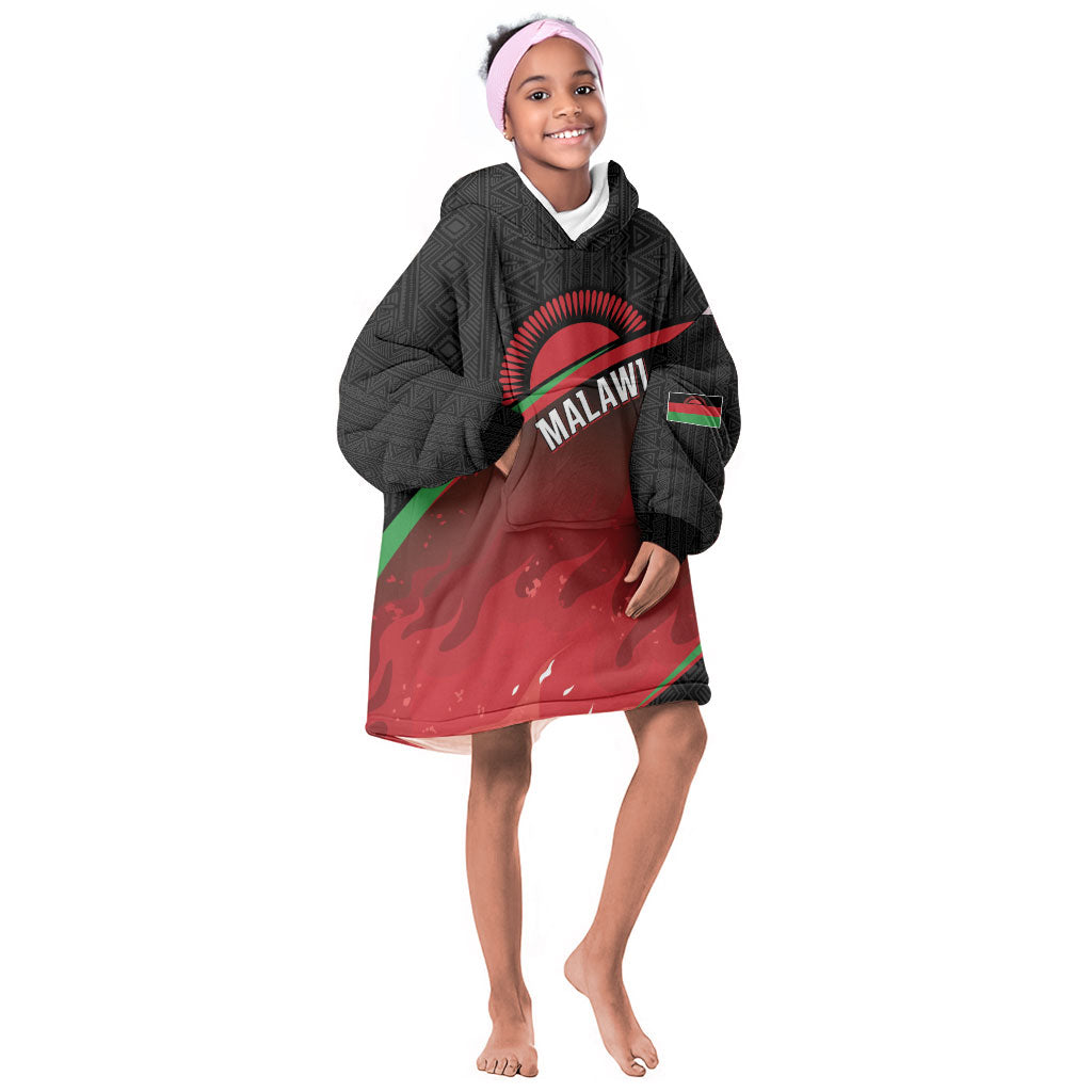Malawi Football Personalized Blazing Fires Kid Wearable Blanket Hoodie Scorchers Fighting