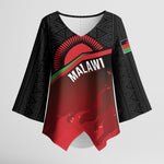 Malawi Football Personalized Blazing Fires Kimono Sleeve Blouse Scorchers Fighting