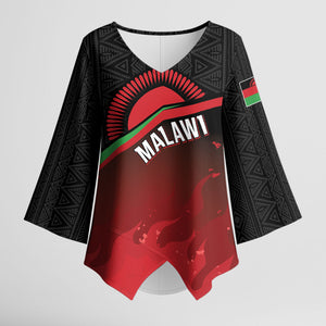 Malawi Football Personalized Blazing Fires Kimono Sleeve Blouse Scorchers Fighting