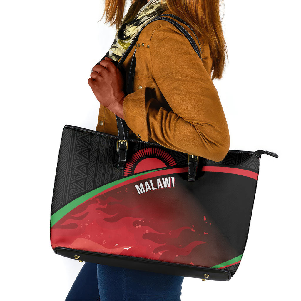 Malawi Football Blazing Fires Leather Tote Bag Scorchers Fighting