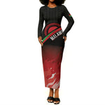 Malawi Football Personalized Blazing Fires Long Sleeve Bodycon Dress Scorchers Fighting