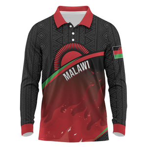 Malawi Football Personalized Blazing Fires Long Sleeve Polo Shirt Scorchers Fighting