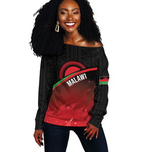 Malawi Football Personalized Blazing Fires Off Shoulder Sweater Scorchers Fighting