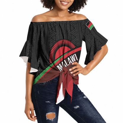 Malawi Football Personalized Blazing Fires Off Shoulder Wrap Waist Top Scorchers Fighting