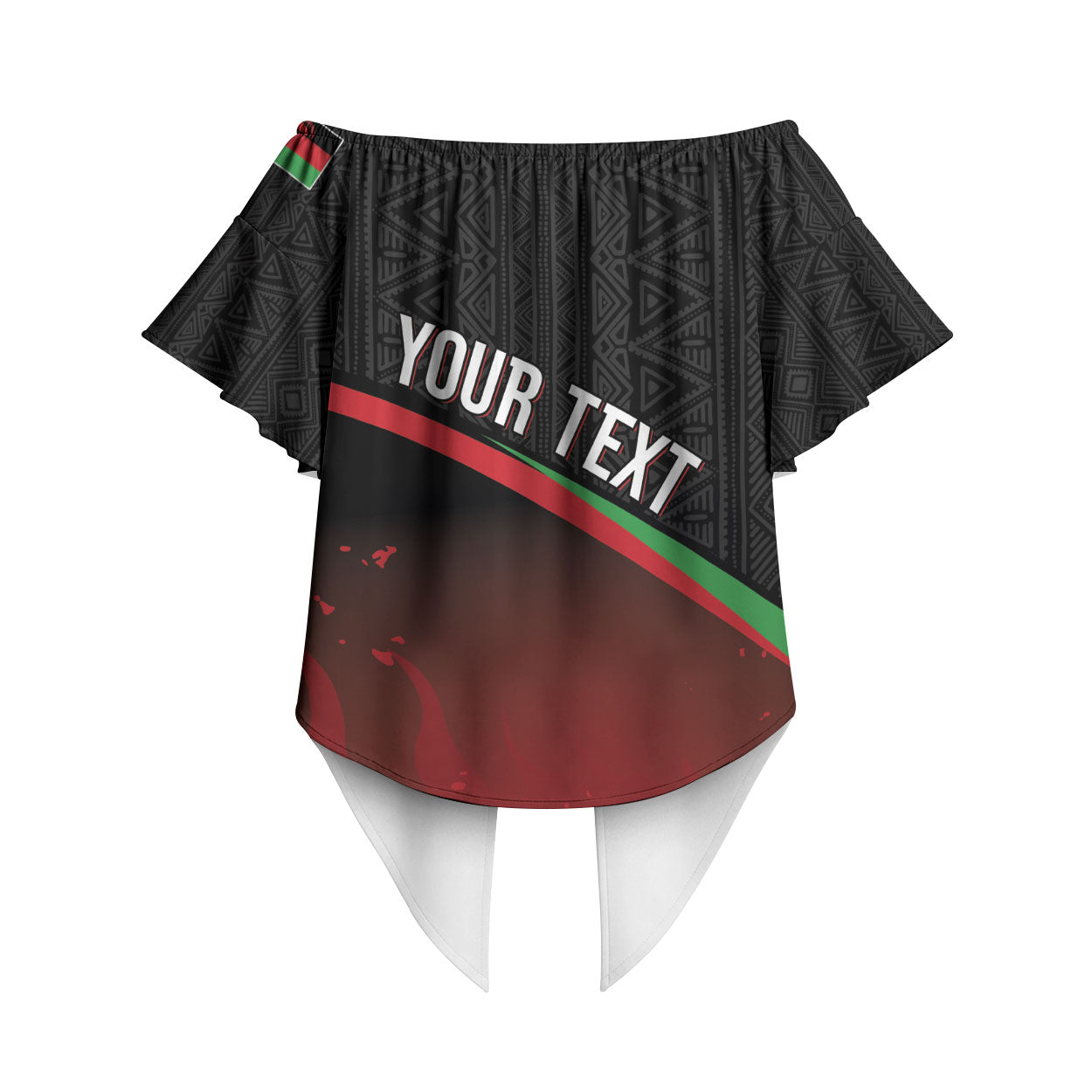 Malawi Football Personalized Blazing Fires Off Shoulder Wrap Waist Top Scorchers Fighting