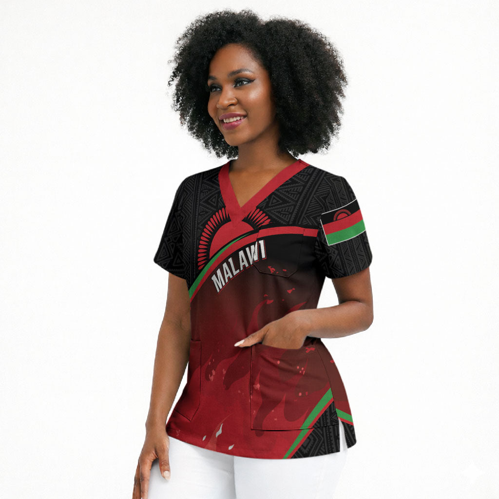 Malawi Football Personalized Blazing Fires Scrub Top Scorchers Fighting