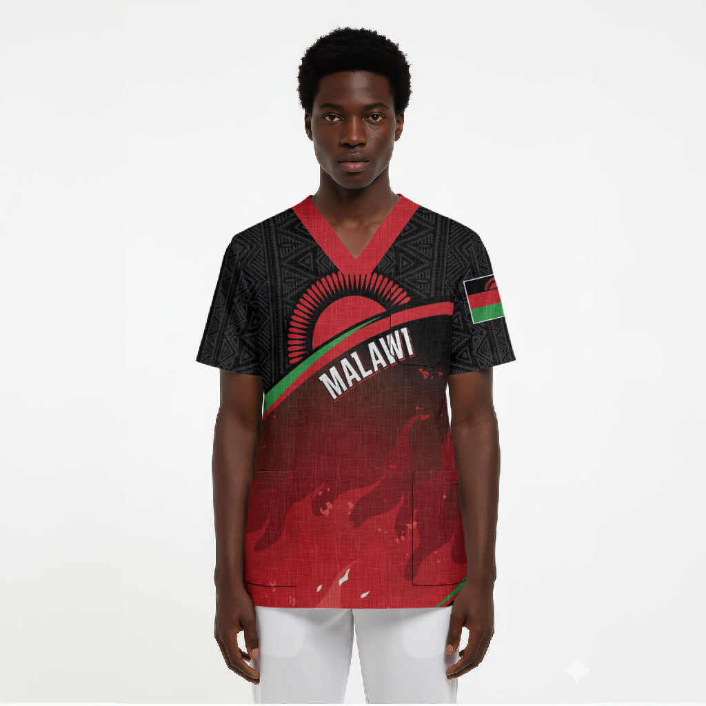 Malawi Football Personalized Blazing Fires Scrub Top Scorchers Fighting