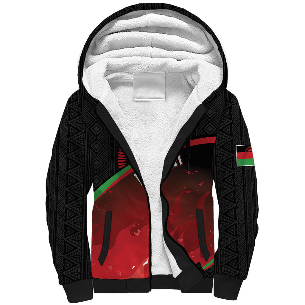 Malawi Football Personalized Blazing Fires Sherpa Hoodie Scorchers Fighting