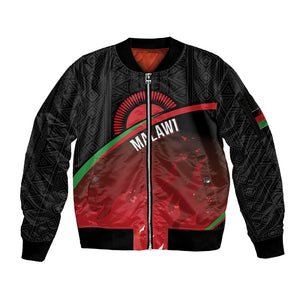 Malawi Football Personalized Blazing Fires Sleeve Zip Bomber Jacket Scorchers Fighting