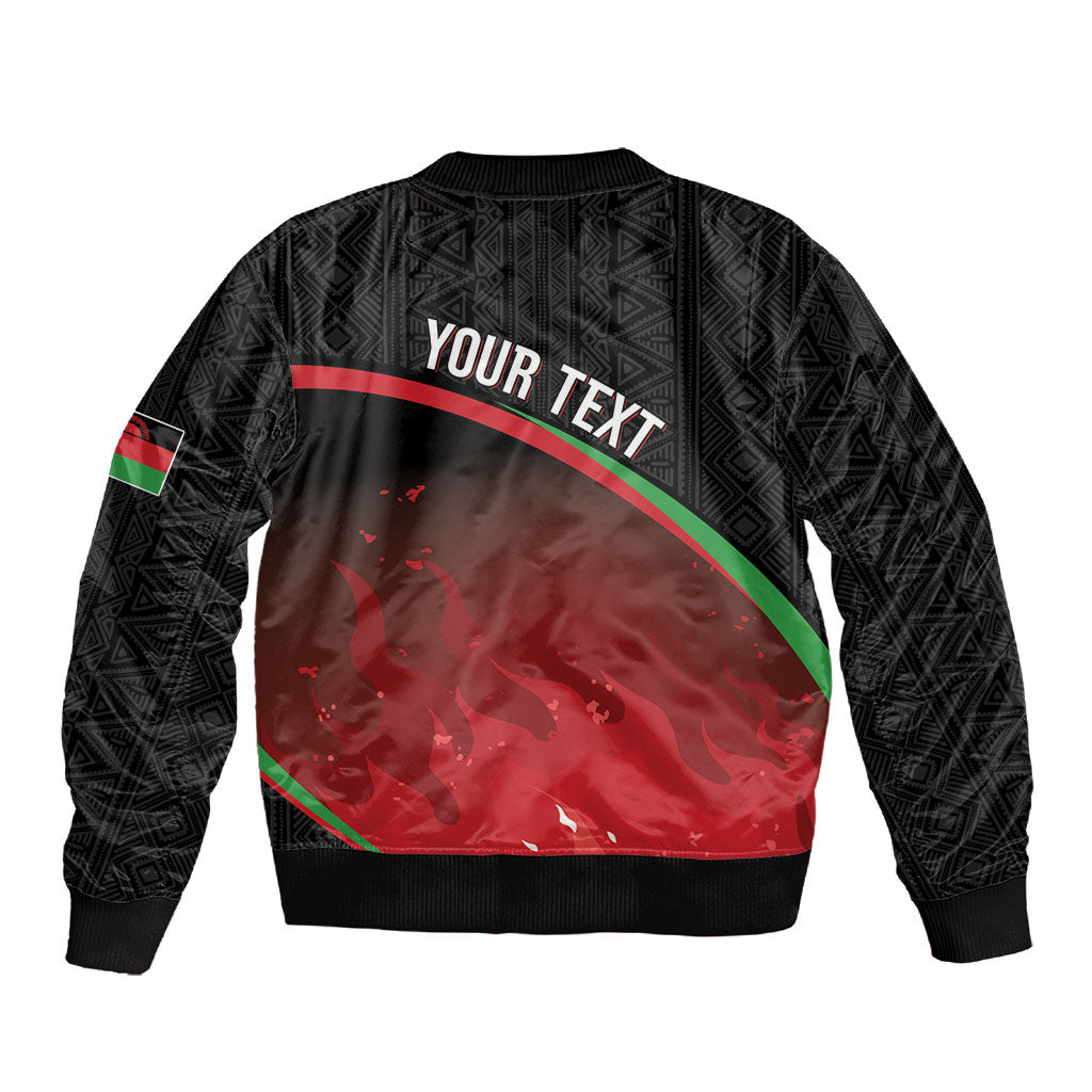 Malawi Football Personalized Blazing Fires Sleeve Zip Bomber Jacket Scorchers Fighting