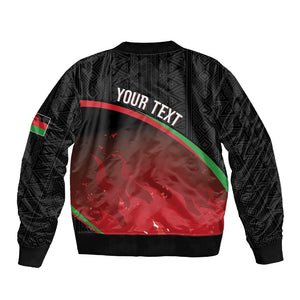 Malawi Football Personalized Blazing Fires Sleeve Zip Bomber Jacket Scorchers Fighting