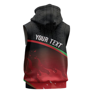 Malawi Football Personalized Blazing Fires Sleeveless Hoodie Scorchers Fighting