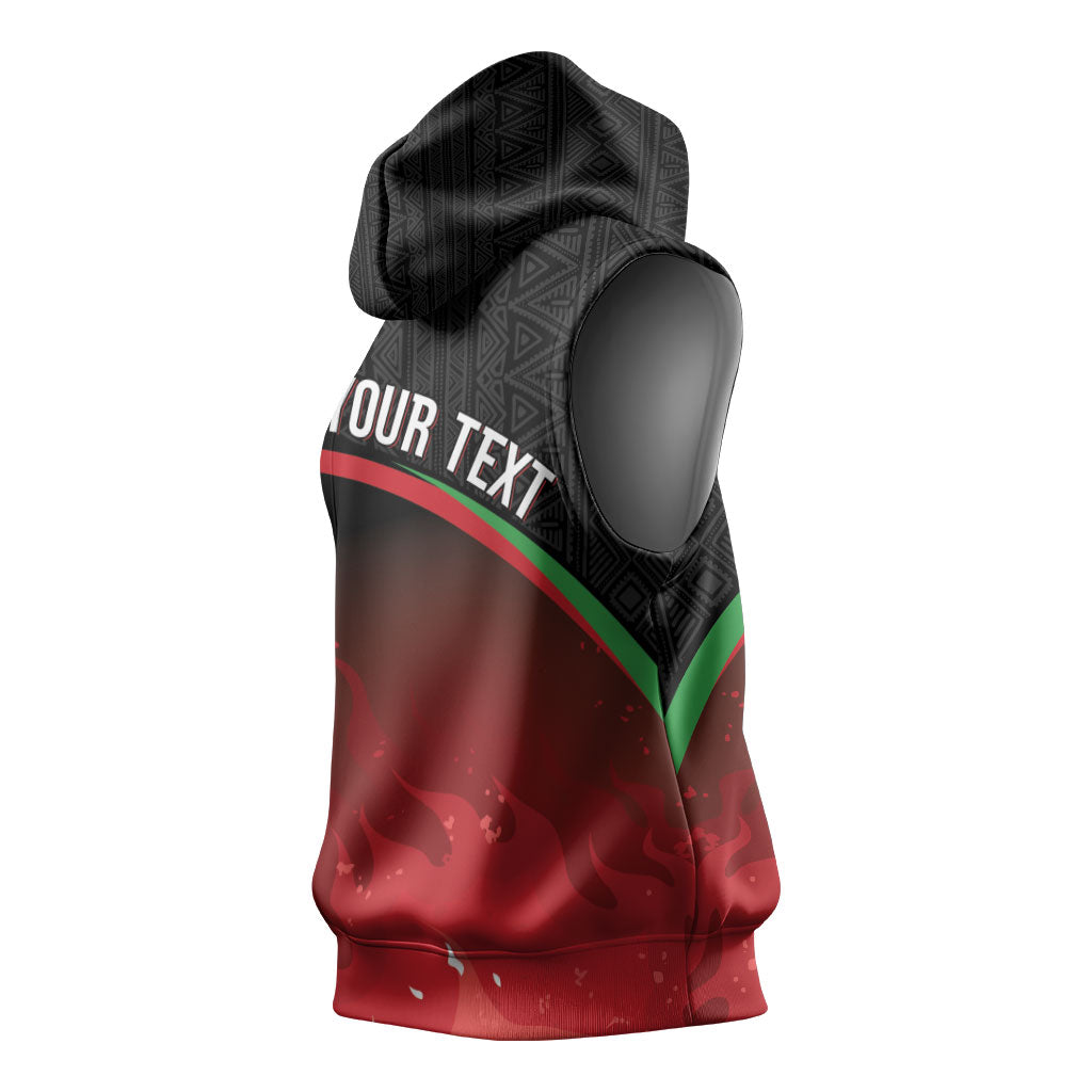 Malawi Football Personalized Blazing Fires Sleeveless Hoodie Scorchers Fighting