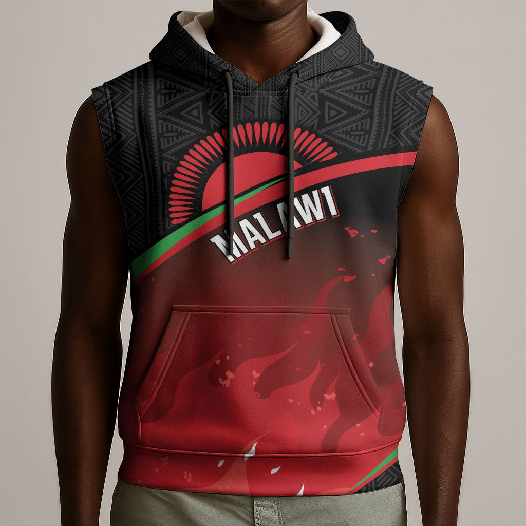 Malawi Football Personalized Blazing Fires Sleeveless Hoodie Scorchers Fighting