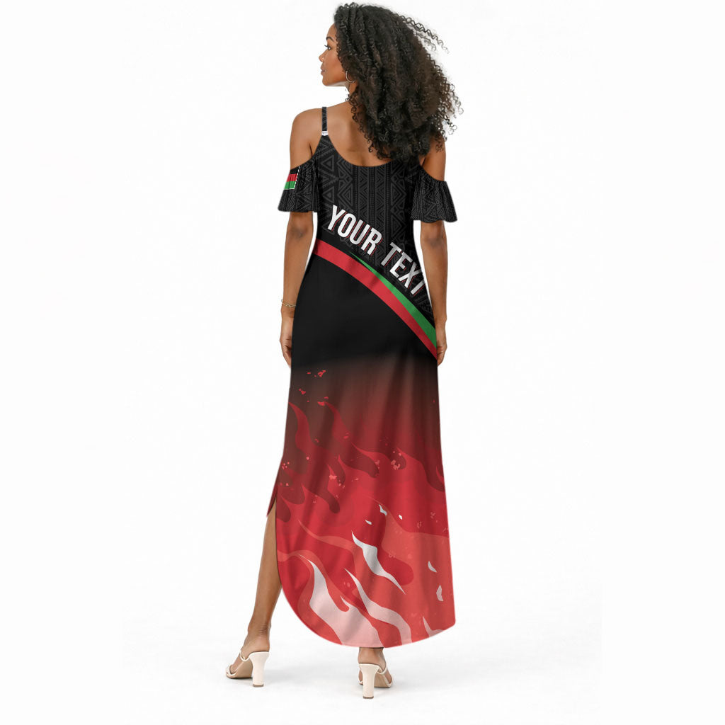 Malawi Football Personalized Blazing Fires Summer Maxi Dress Scorchers Fighting