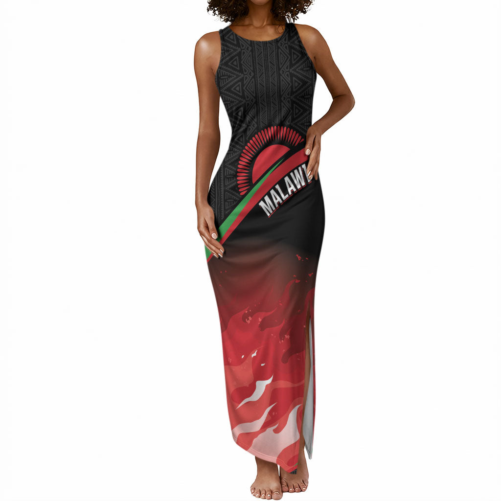 Malawi Football Personalized Blazing Fires Tank Maxi Dress Scorchers Fighting