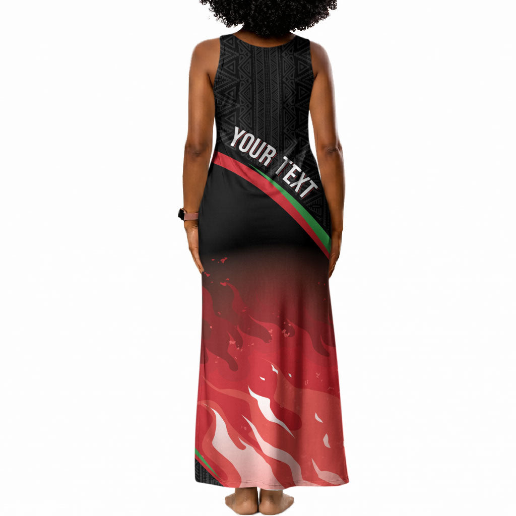Malawi Football Personalized Blazing Fires Tank Maxi Dress Scorchers Fighting