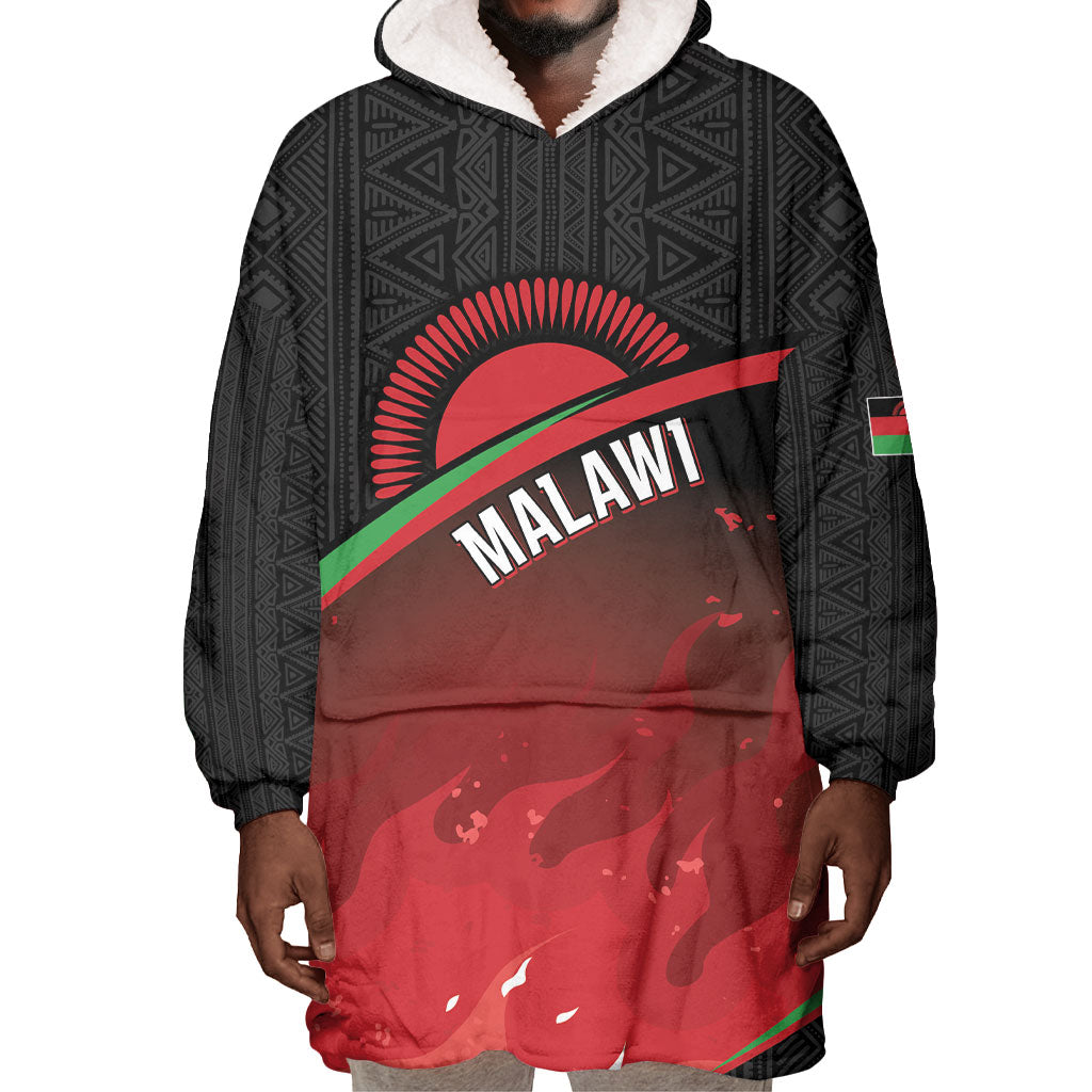 Malawi Football Personalized Blazing Fires Wearable Blanket Hoodie Scorchers Fighting