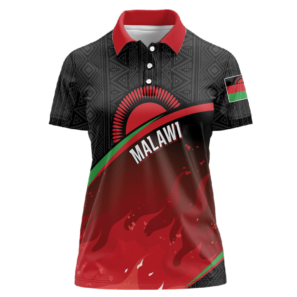 Malawi Football Personalized Blazing Fires Women Polo Shirt Scorchers Fighting