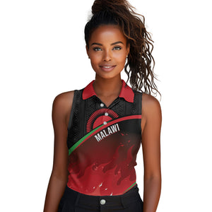 Malawi Football Personalized Blazing Fires Women Sleeveless Polo Shirt Scorchers Fighting