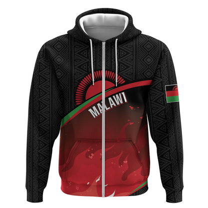 Malawi Football Personalized Blazing Fires Zip Hoodie Scorchers Fighting