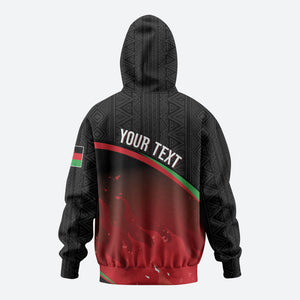 Malawi Football Personalized Blazing Fires Zip Hoodie Scorchers Fighting