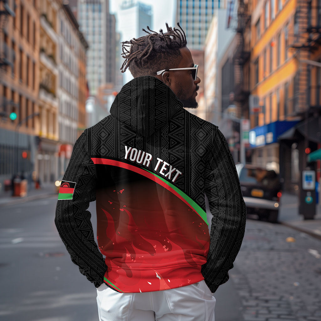 Malawi Football Personalized Blazing Fires Zip Hoodie Scorchers Fighting