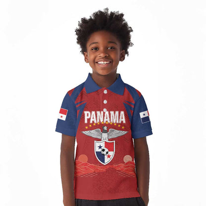 Afro-Panama Football 2026 Custom Kid Polo Shirt La Marea Roja Making History LT7