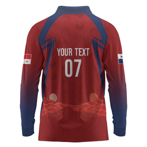 Afro-Panama Football 2026 Custom Long Sleeve Polo Shirt La Marea Roja Making History - African Pride