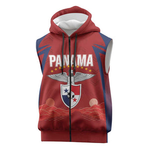 Afro-Panama Football 2026 Custom Sleeveless Zip Hoodie La Marea Roja Making History - African Pride