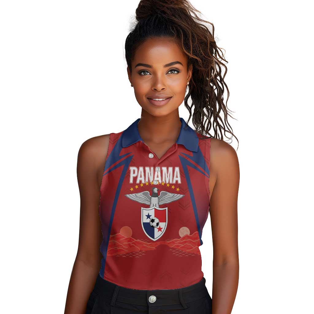 Afro-Panama Football 2026 Custom Women Sleeveless Polo Shirt La Marea Roja Making History - African Pride