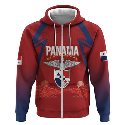 Afro-Panama Football 2026 Custom Zip Hoodie La Marea Roja Making History - African Pride