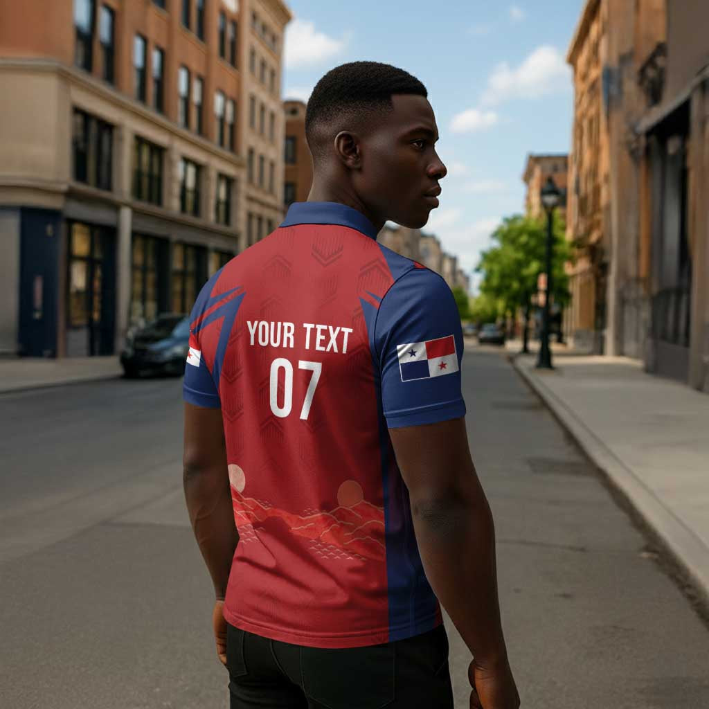 Afro-Panama Football 2026 Custom Zipper Polo Shirt La Marea Roja Making History - African Pride