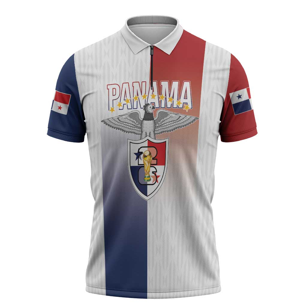 Afro-Panama Football Los Canaleros 2026 Custom Zipper Polo Shirt Rising Glory - African Pride